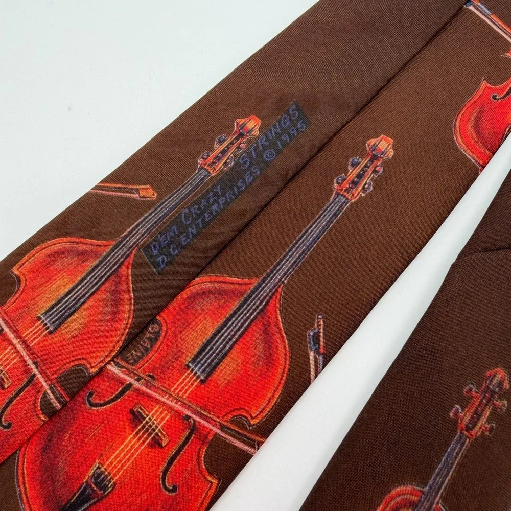 Vtg 1995 Dem Crazy Tie Mens Cello Violin Musical Instrument Novelty Made in USA